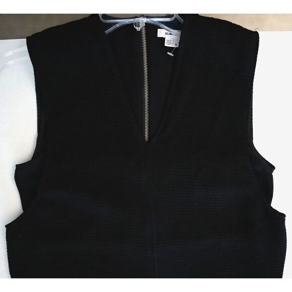 Helmut Lang Women's Sz 6 Black Textured Sleeveless Front Slit V-Neck Maxi Dress - Picture 9 of 13